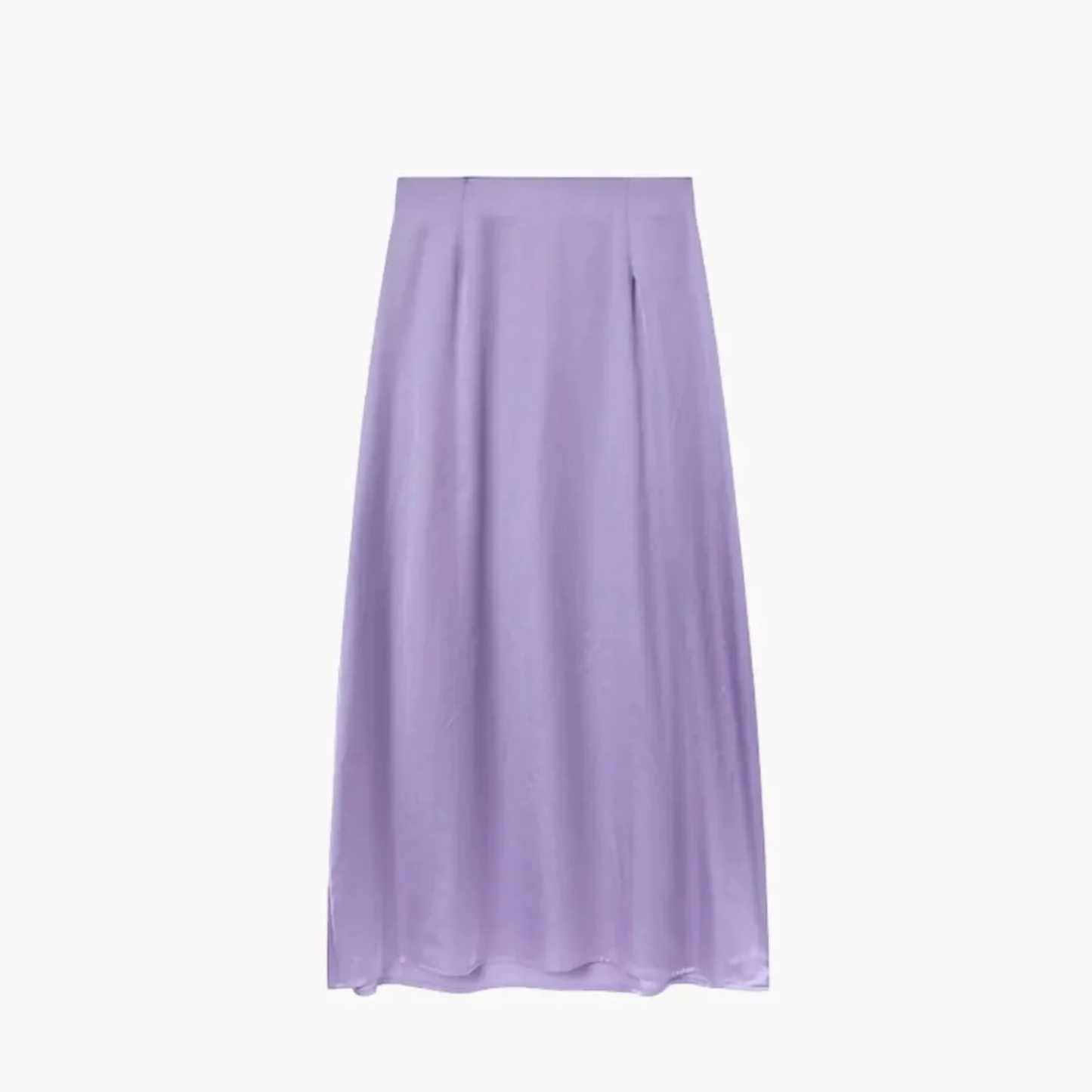 Long satin maxi skirt — high waist straight cut — evening wear