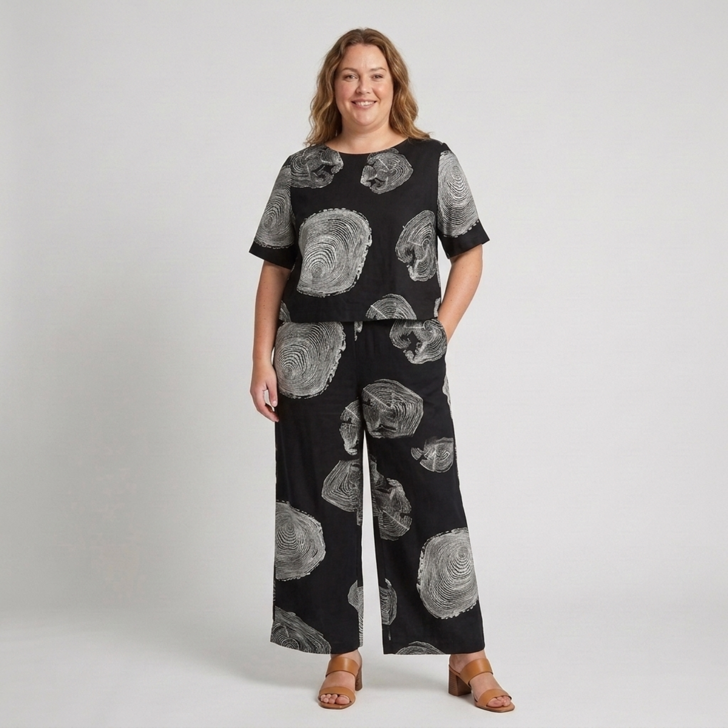 Plus Size Floral Print Pants Set