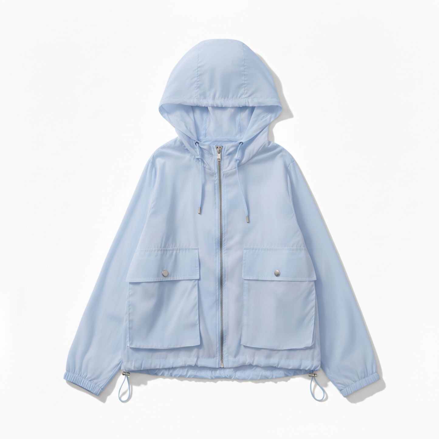Lightweight Sun Protection Jacket with Hood and Zipper for Women