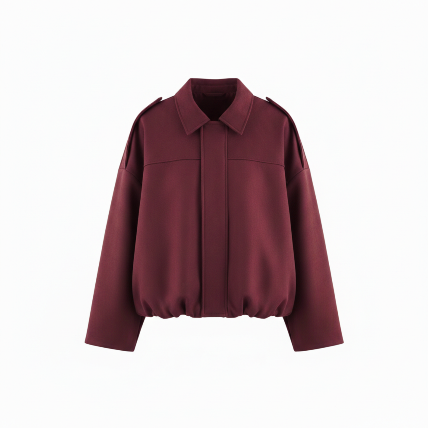 Polyester Bomber Jacket with Lapel Collar and Zipper Closure for Women