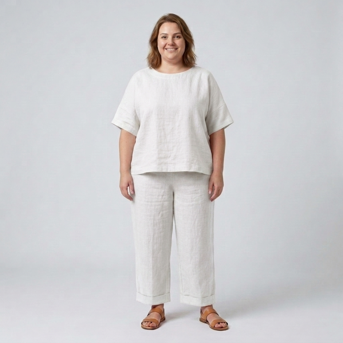 Plus Size Cotton Pants Set for Women