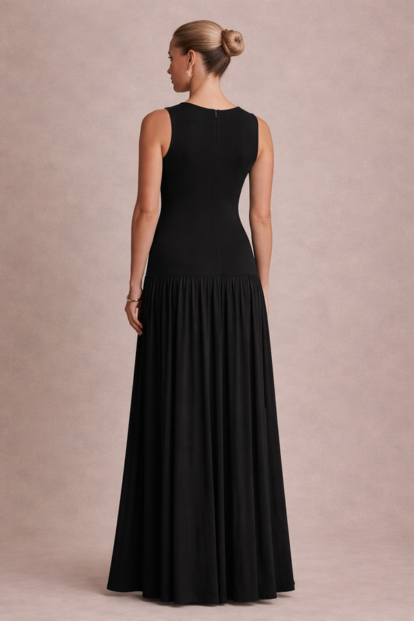 Long Sleeveless Maternity Dress for Pregnancy