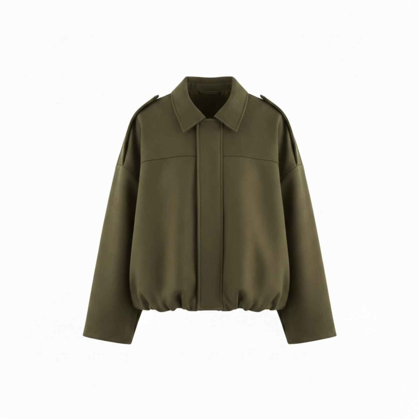 Polyester Bomber Jacket with Lapel Collar and Zipper Closure for Women