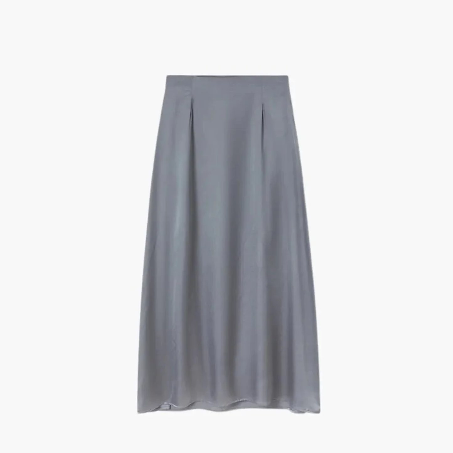 Long satin maxi skirt — high waist straight cut — evening wear