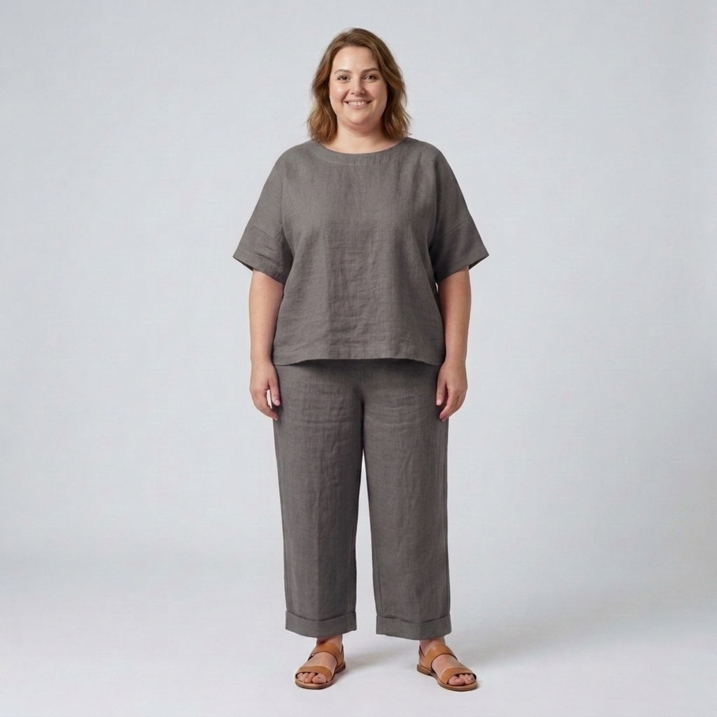 Plus Size Cotton Pants Set for Women