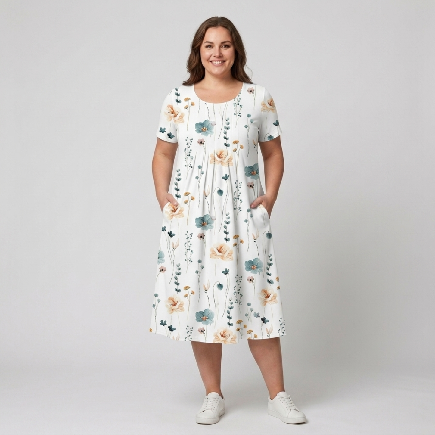 Casual printed mid-length dress