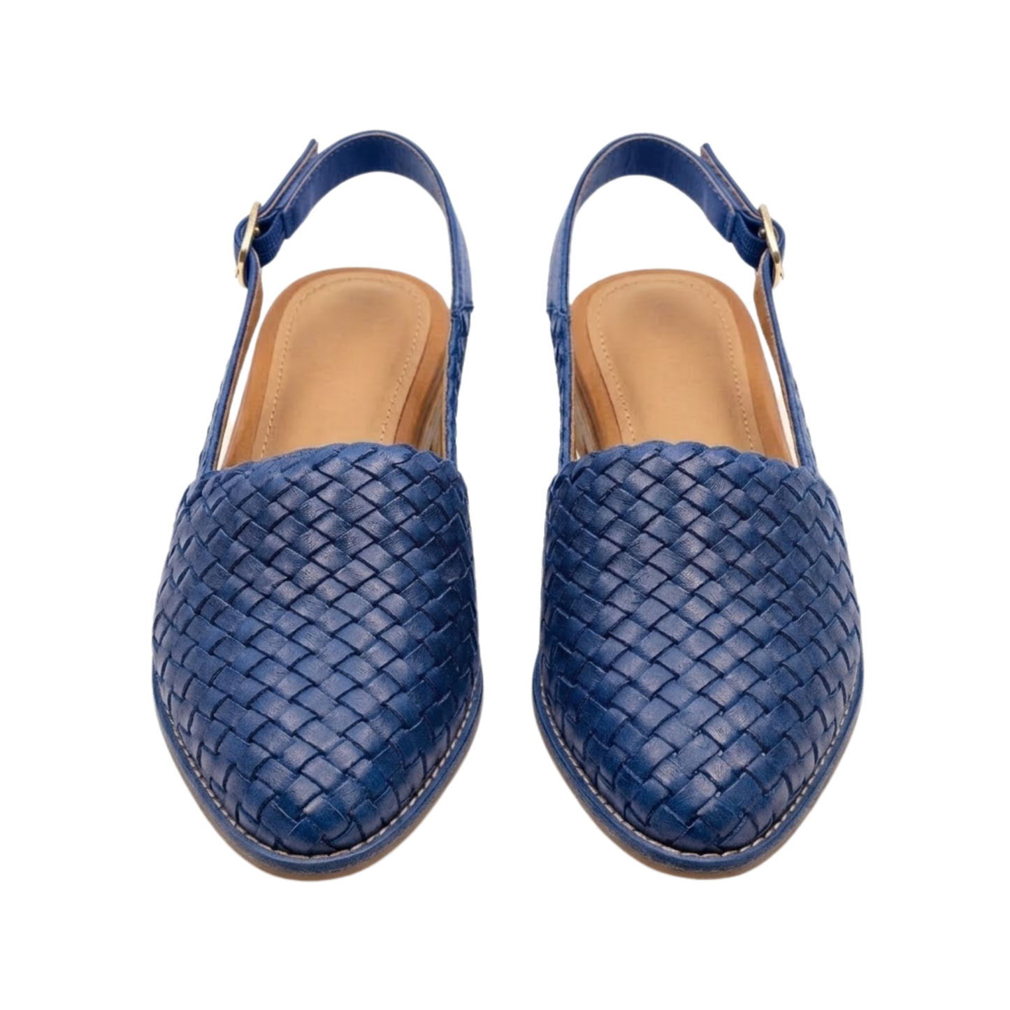 Pointed Toe Woven Slingbacks with Back Strap for Women