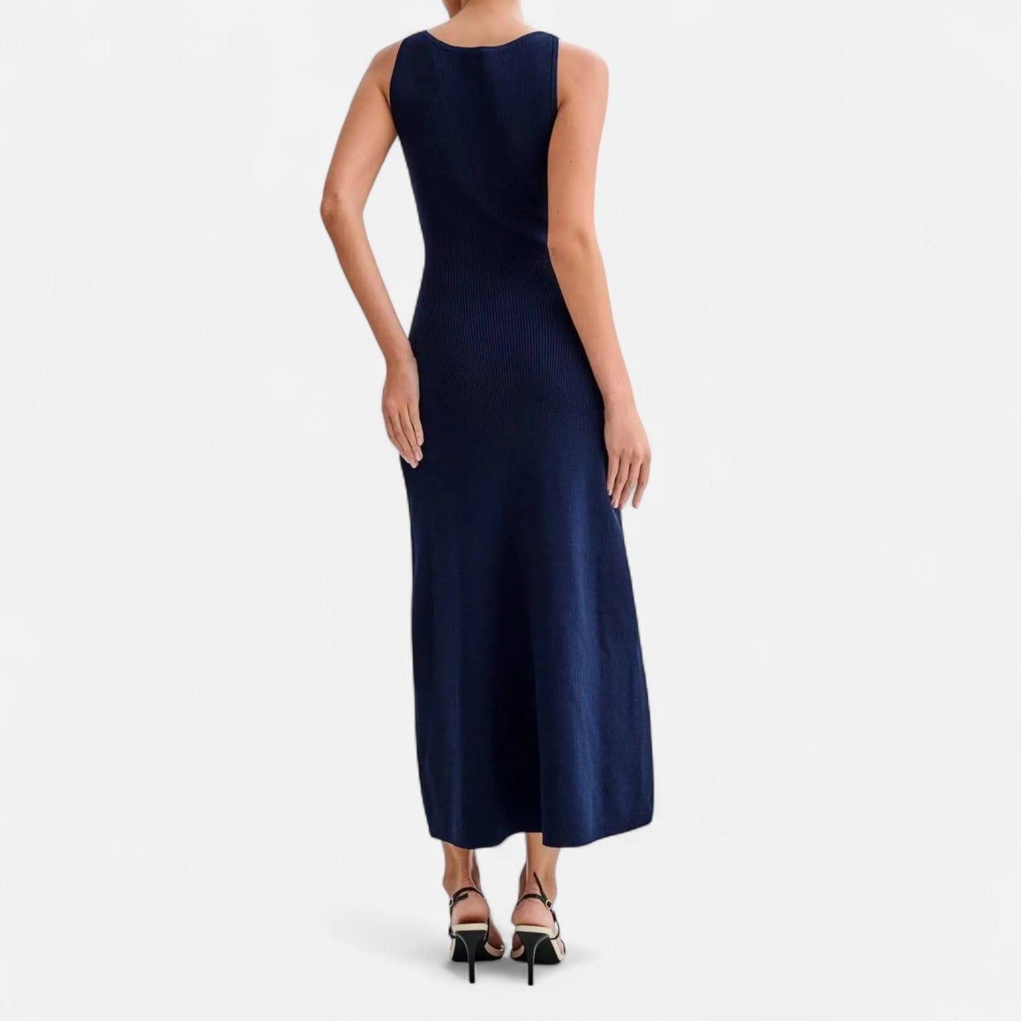 Ancient World | Long Knit Dress with Buttons for Women – Sleeveless Summer Elegance
