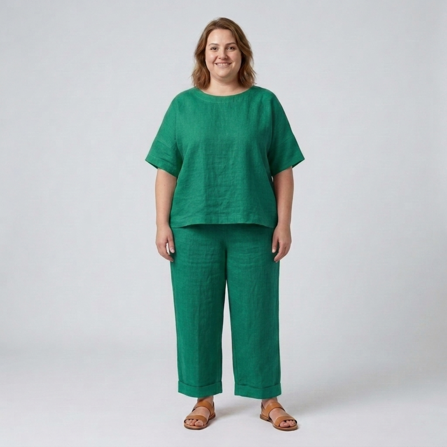 Plus Size Cotton Pants Set for Women