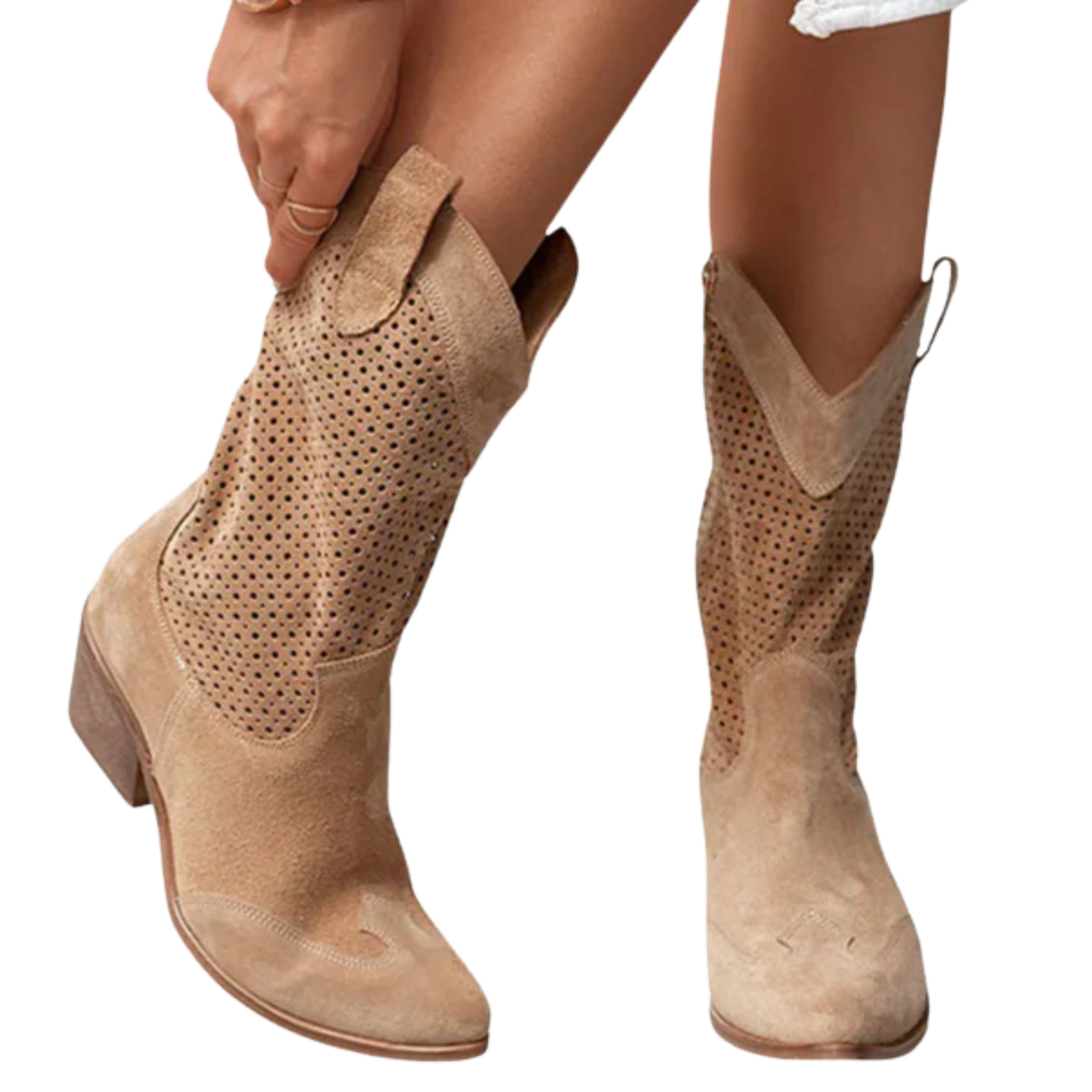 Women's cowboy ankle boots — leather — mid-calf — daily use