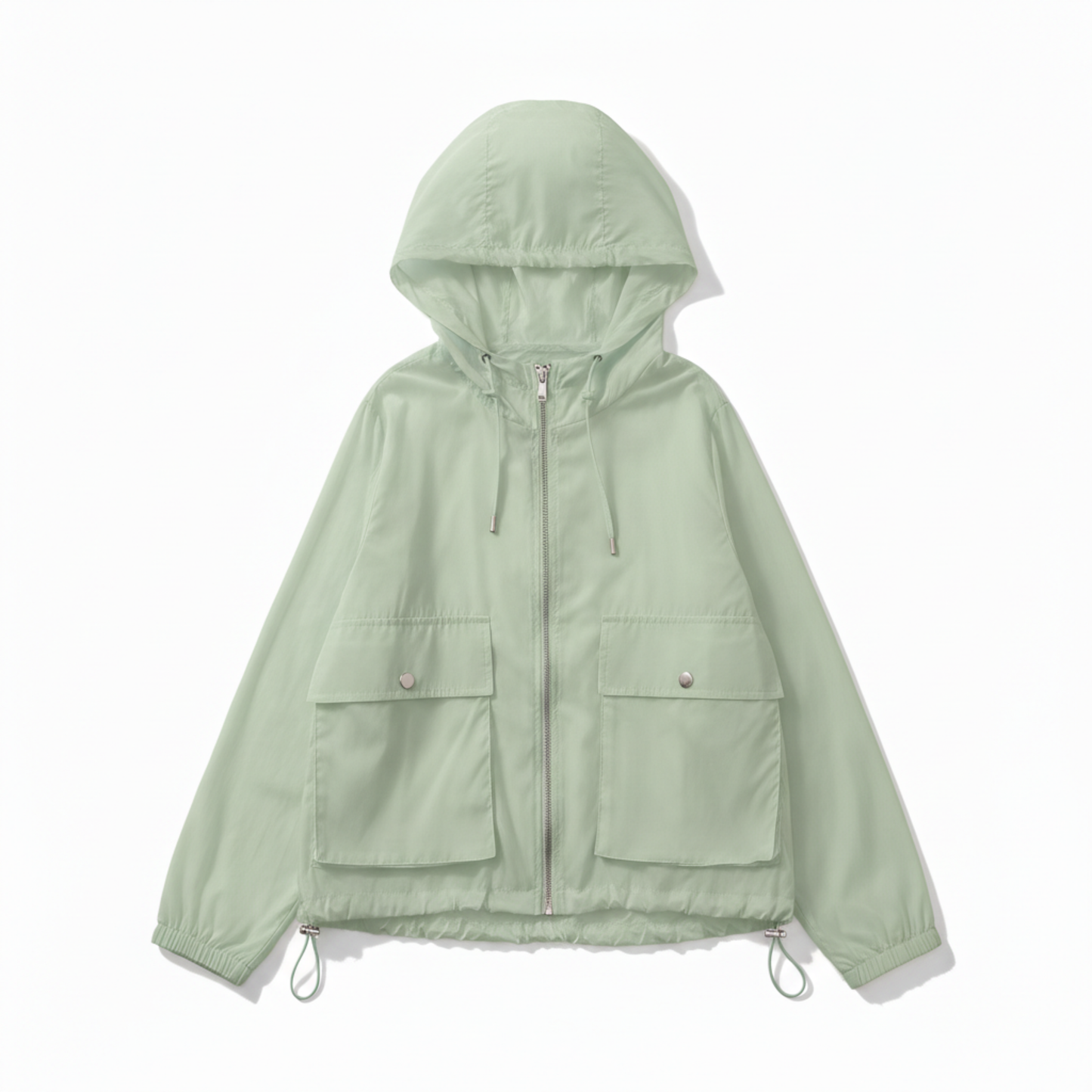 Lightweight Sun Protection Jacket with Hood and Zipper for Women
