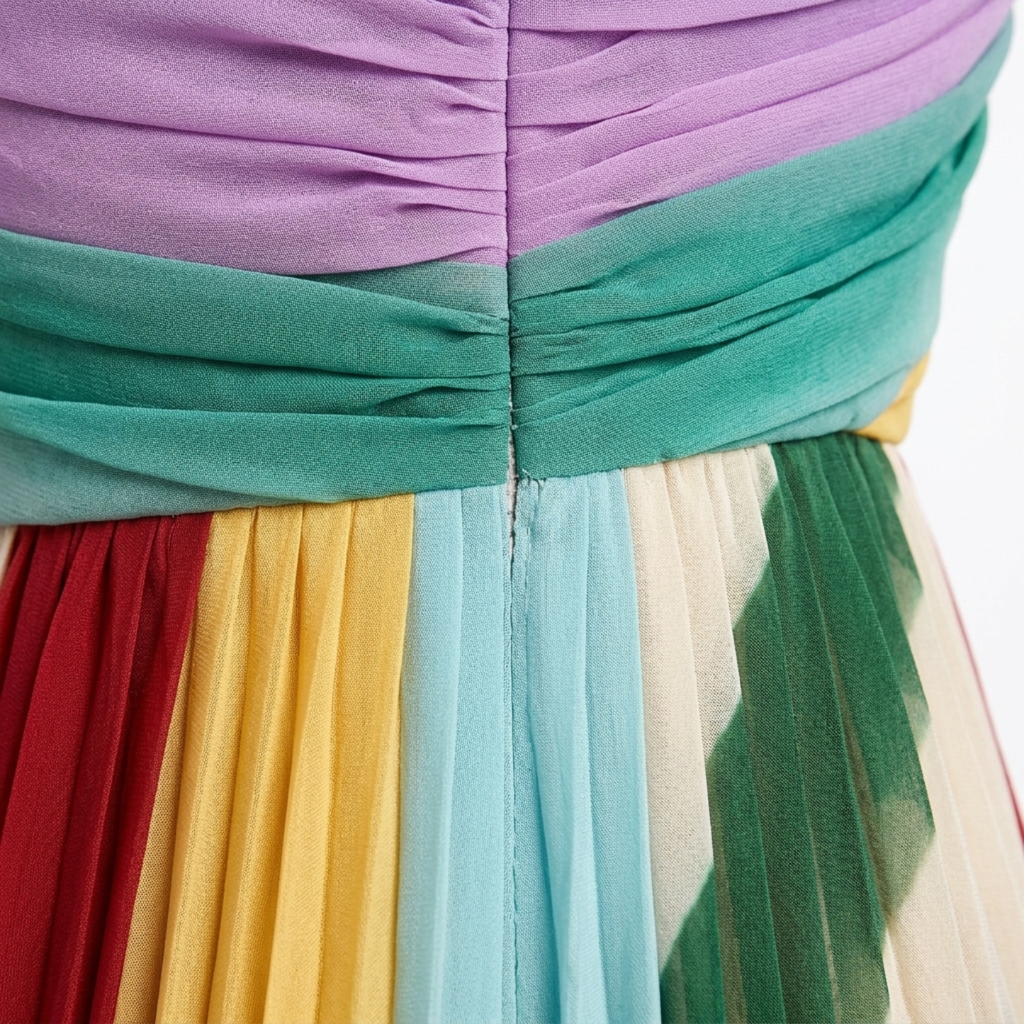 Women's long bohemian dress — strapless bustier — beach and summer