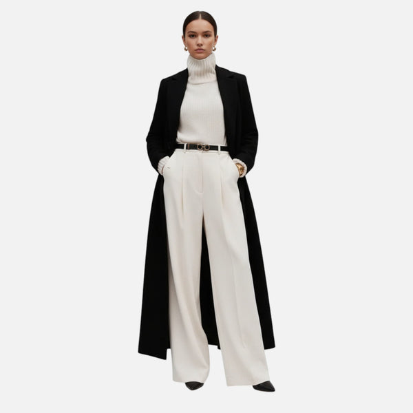 Ancient World | Long Women's Coat Black Fitted