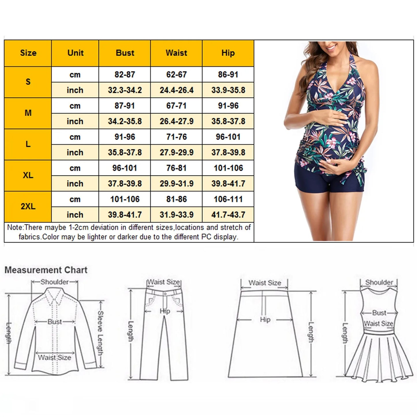 Maternity Bikini Set with Ruffles for the Beach