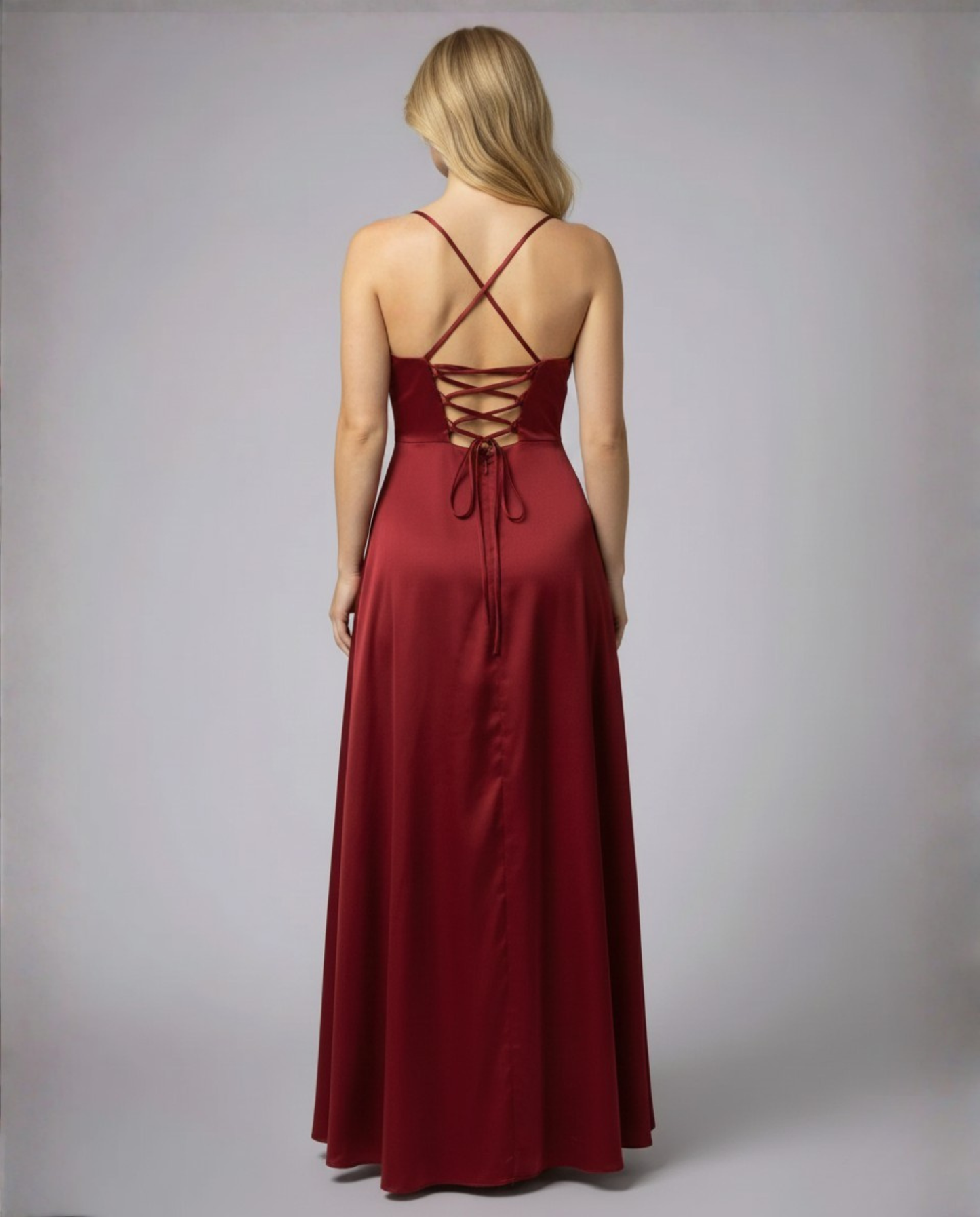 Women's silk evening dress - fitted slit cut - major event