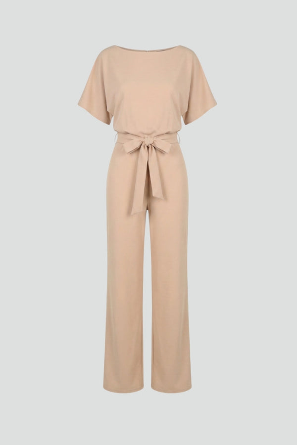 Women's jumpsuit — plain flared style without visible zipper