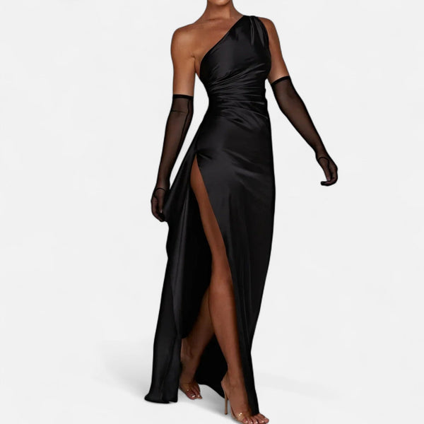 Ancient World | Asymmetric Long Dress for Women – Sculptural Silhouette, Natural Movement