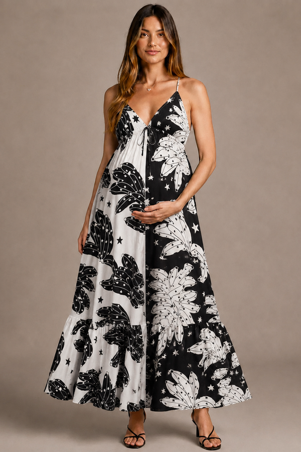 Sleeveless Long Maternity Dress