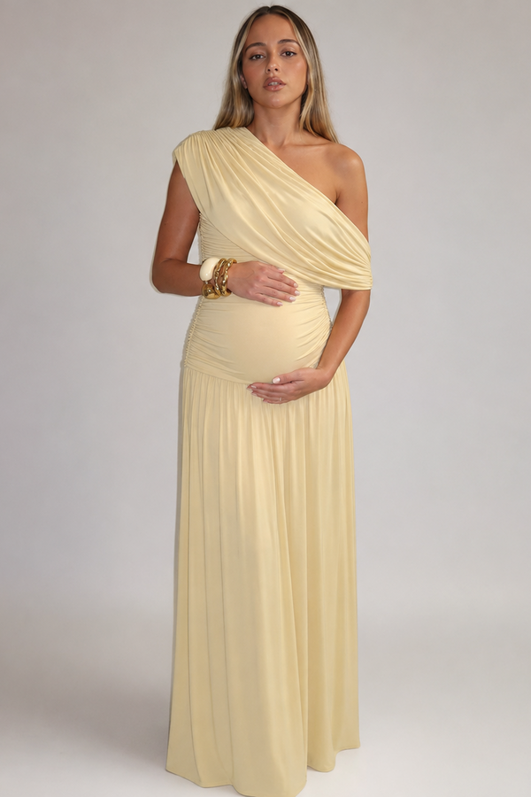 Elegant Long Asymmetric Maternity Dress