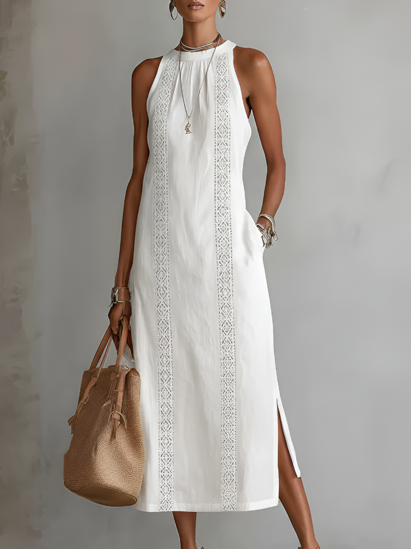 Women's Mid-Length Dress - Embroidered Style, Loose Fit for Summer