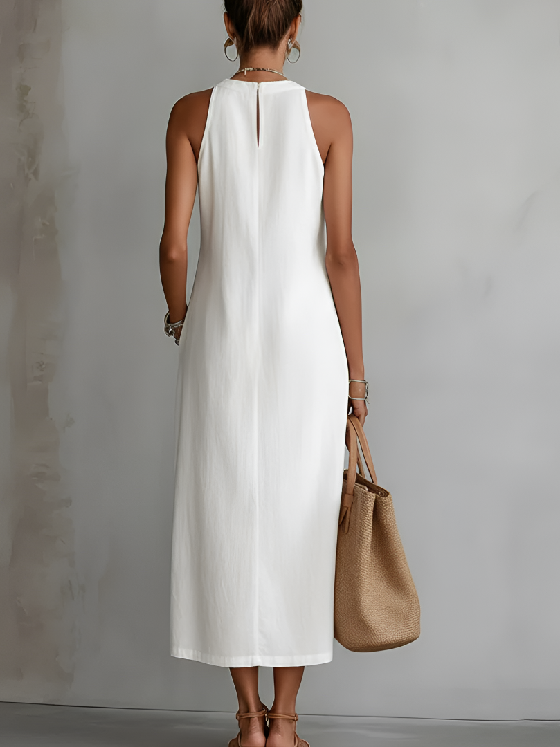 Women's Mid-Length Dress - Embroidered Style, Loose Fit for Summer