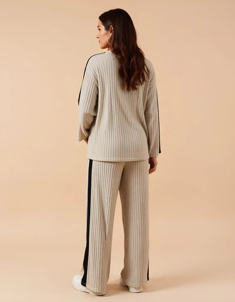 Two-Piece Ribbed Knit Maternity Set
