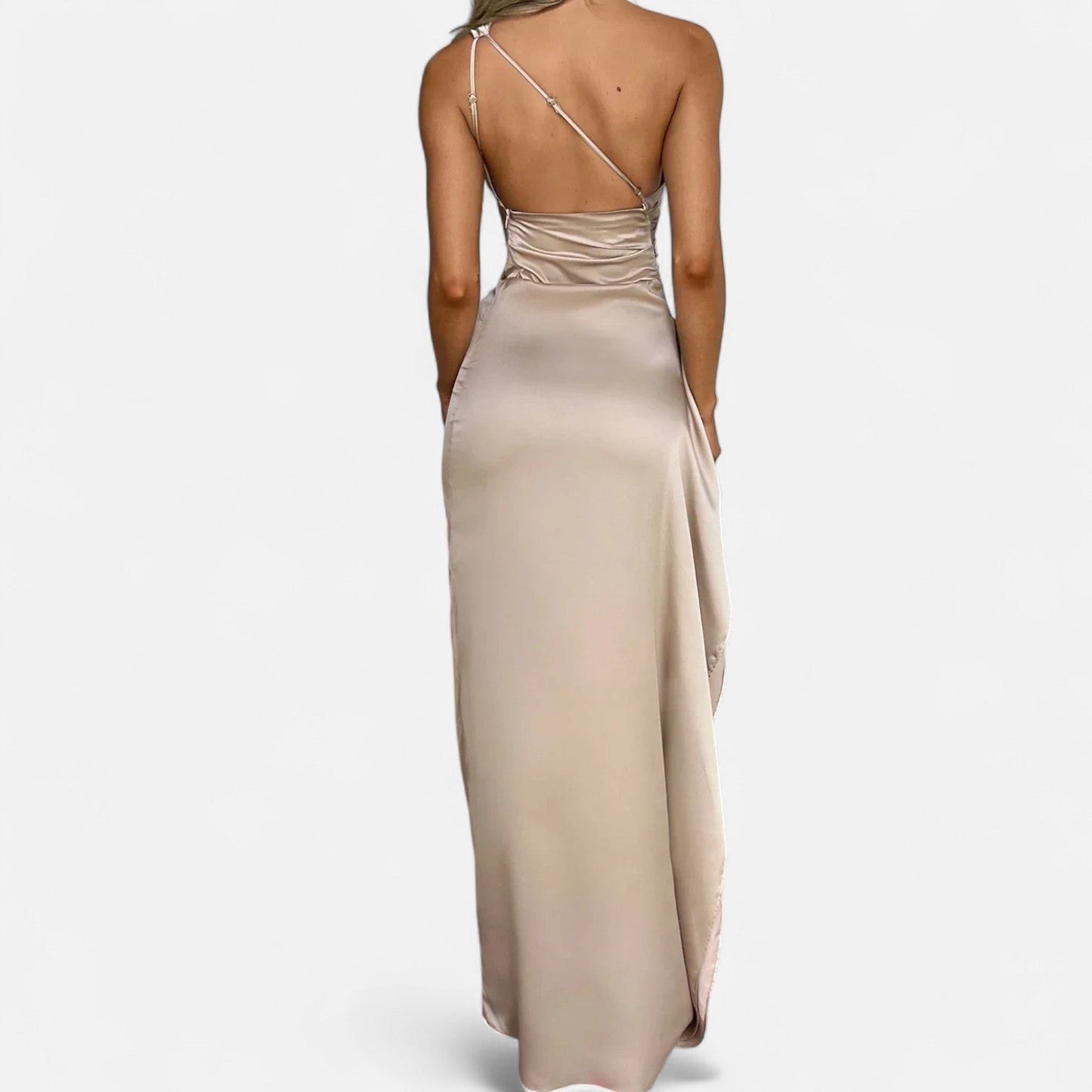 Ancient World | Asymmetric Long Dress for Women – Sculptural Silhouette, Natural Movement