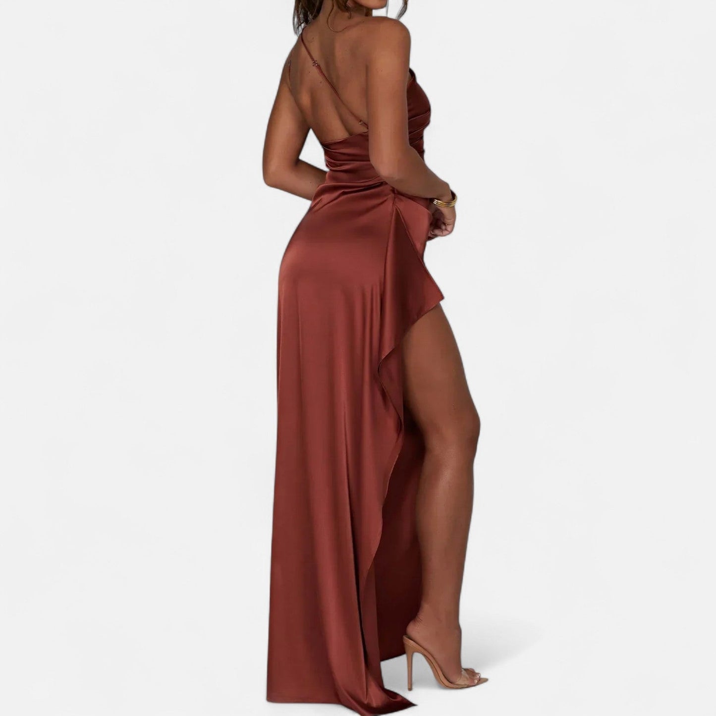 Ancient World | Asymmetric Long Dress for Women – Sculptural Silhouette, Natural Movement