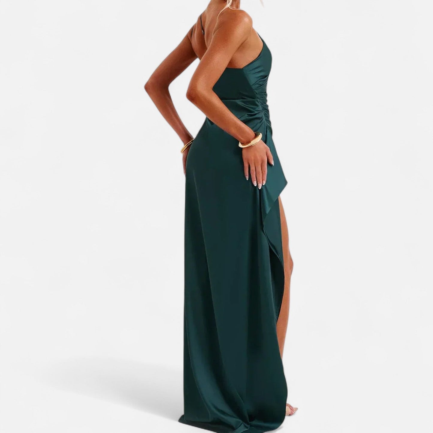 Ancient World | Asymmetric Long Dress for Women – Sculptural Silhouette, Natural Movement